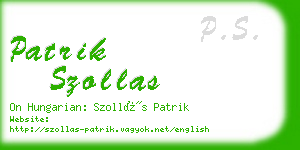 patrik szollas business card